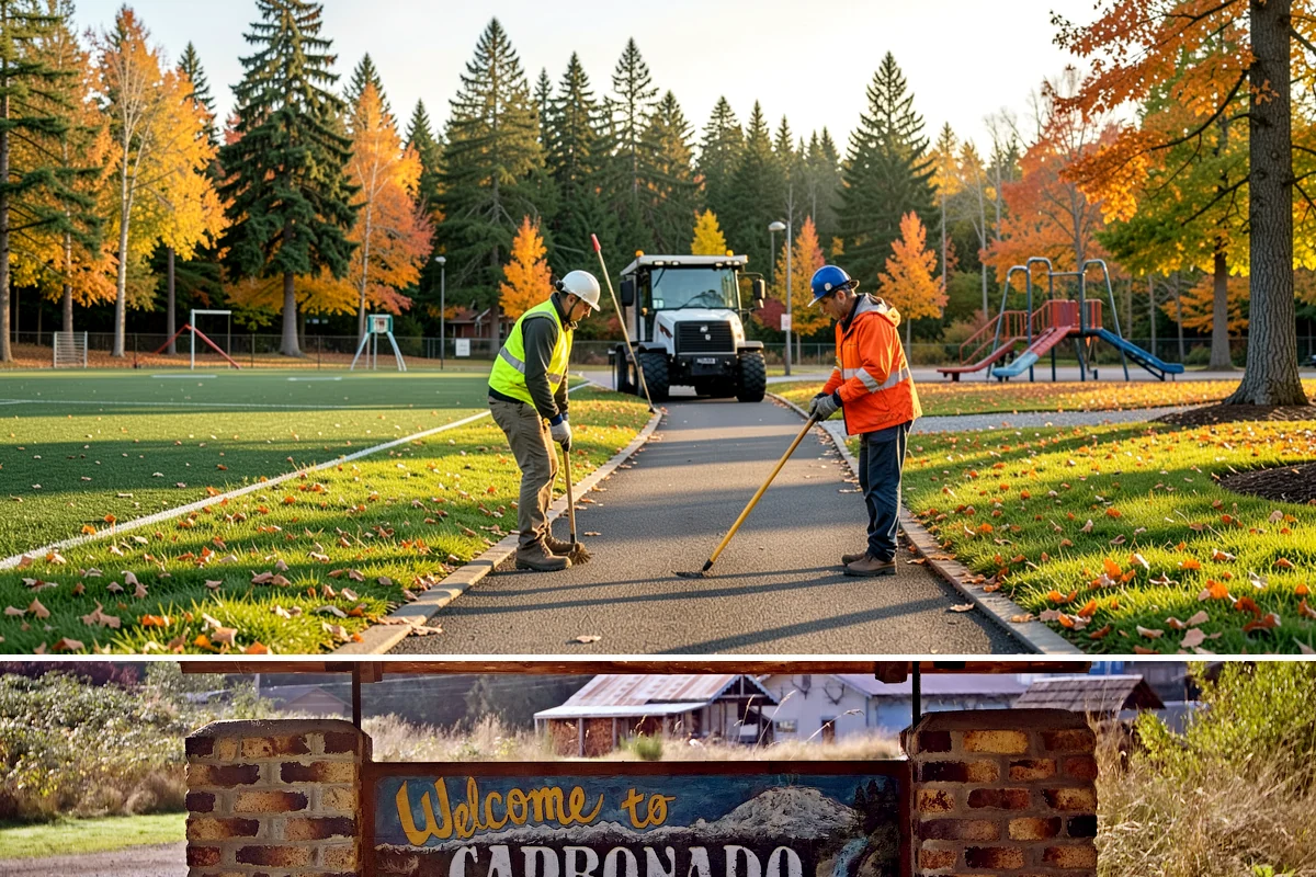 Engineered Wood Fiber Surfacing in Carbonado, Pierce County, WA - Wood fiber can be installed in most conditions, but drier weather aids grading, drainage work, and initial compaction.