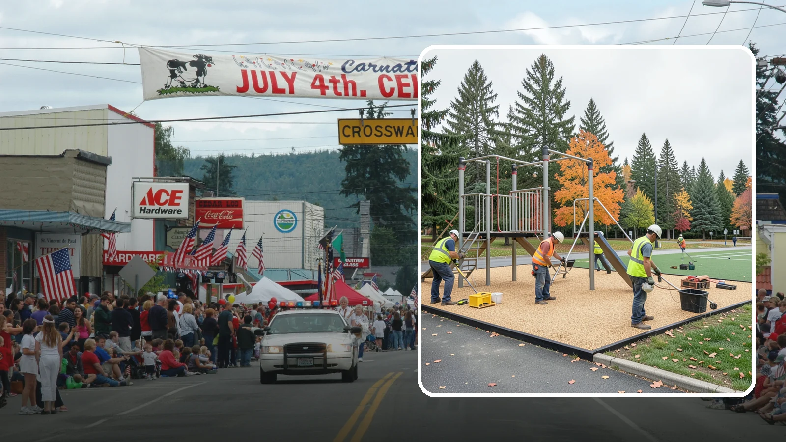 Engineered Wood Fiber Surfacing in Carnation, King County, WA - Installation of engineered wood fiber surfacing meeting accessibility and impact-attenuation standards at economical cost.