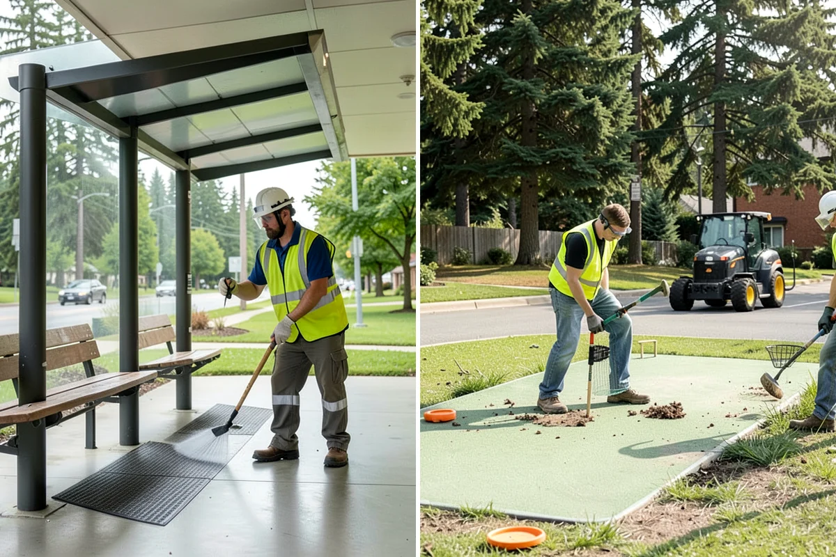 Engineered Wood Fiber Surfacing in Clyde Hill, King County, WA - Install sub-base, drainage, and edge containment