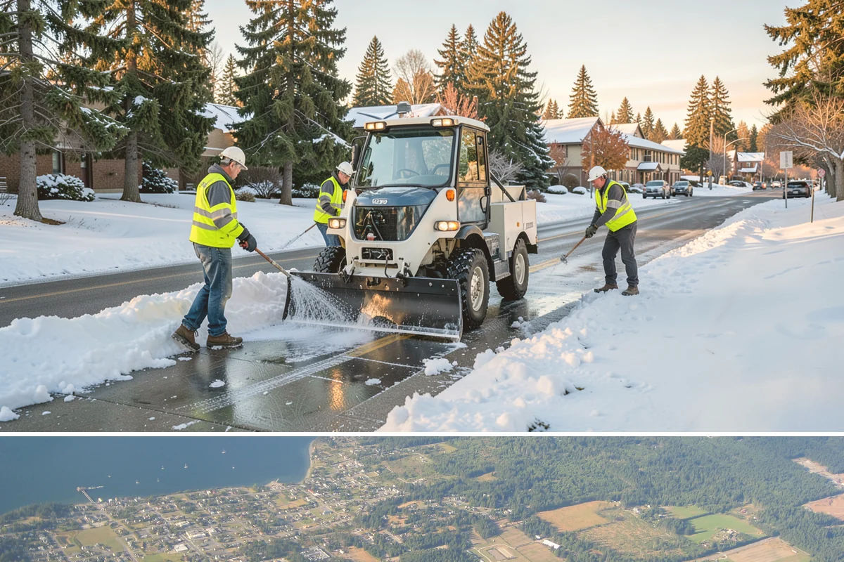 Engineered Wood Fiber Surfacing in Coupeville, Island County, WA - Wood fiber can be installed in most conditions, but drier weather aids grading, drainage work, and initial compaction.