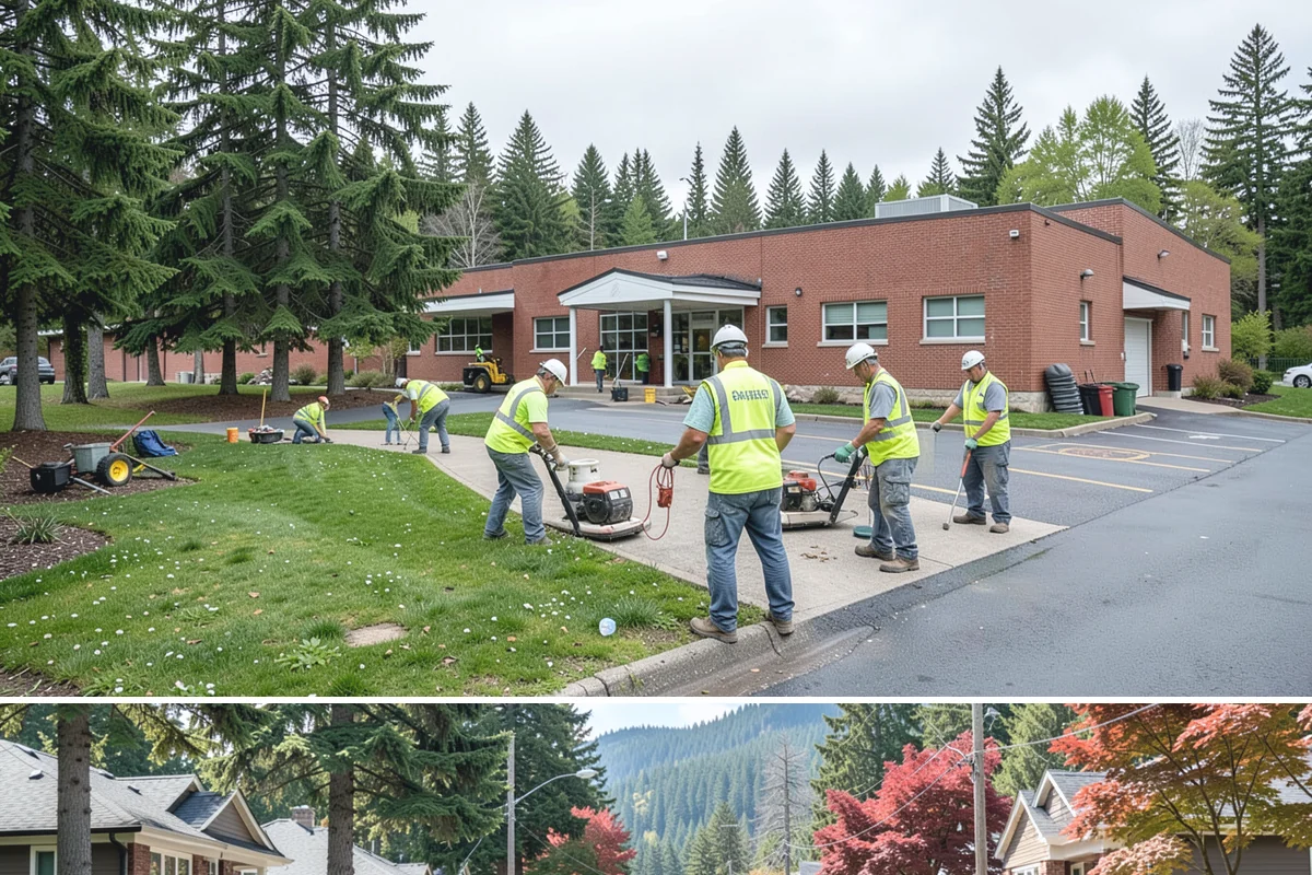 Engineered Wood Fiber Surfacing in Hunts Point, King County, WA - Wood fiber can be installed in most conditions, but drier weather aids grading, drainage work, and initial compaction.