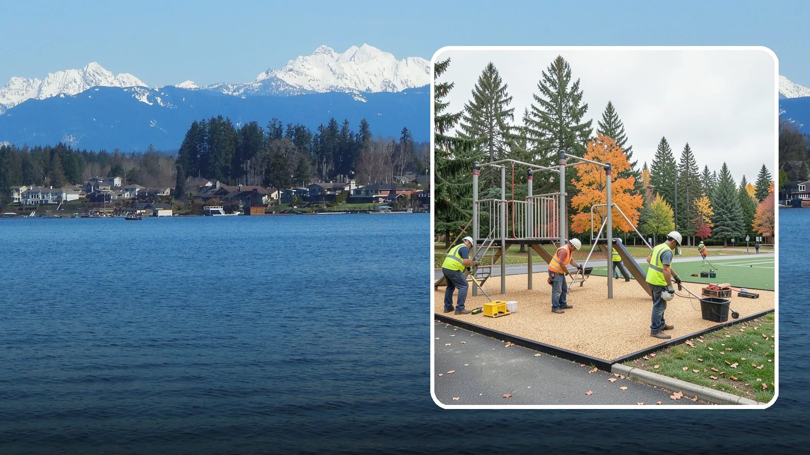 Engineered Wood Fiber Surfacing in Lake Stevens, Snohomish County, WA - Installation of engineered wood fiber surfacing meeting accessibility and impact-attenuation standards at economical cost.