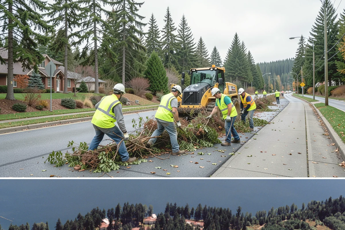 Engineered Wood Fiber Surfacing in Lakewood, Pierce County, WA - Wood fiber can be installed in most conditions, but drier weather aids grading, drainage work, and initial compaction.