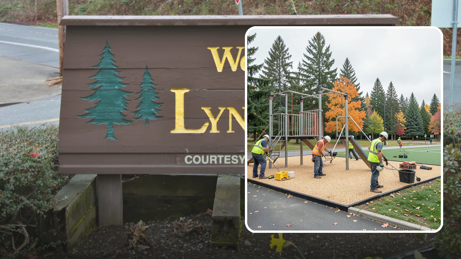 Engineered Wood Fiber Surfacing in Lynnwood, Snohomish County, WA - Installation of engineered wood fiber surfacing meeting accessibility and impact-attenuation standards at economical cost.