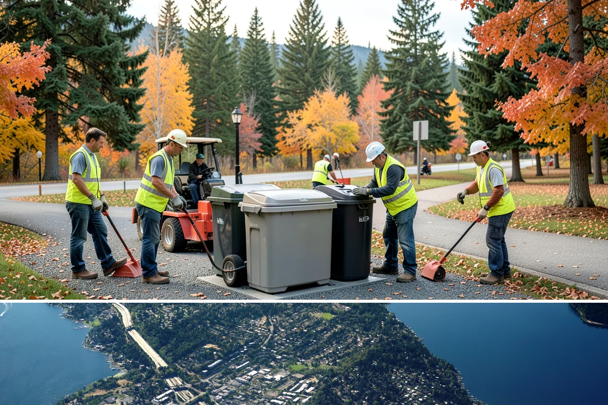 Engineered Wood Fiber Surfacing in Mercer Island, King County, WA - Wood fiber can be installed in most conditions, but drier weather aids grading, drainage work, and initial compaction.
