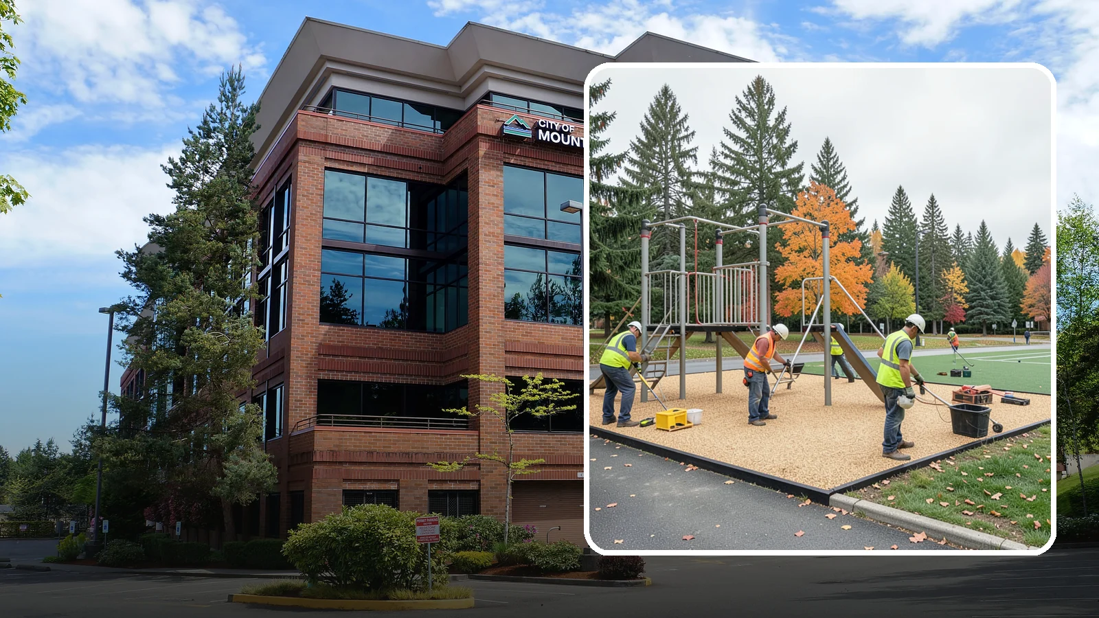 Engineered Wood Fiber Surfacing in Mountlake Terrace, Snohomish County, WA - Installation of engineered wood fiber surfacing meeting accessibility and impact-attenuation standards at economical cost.