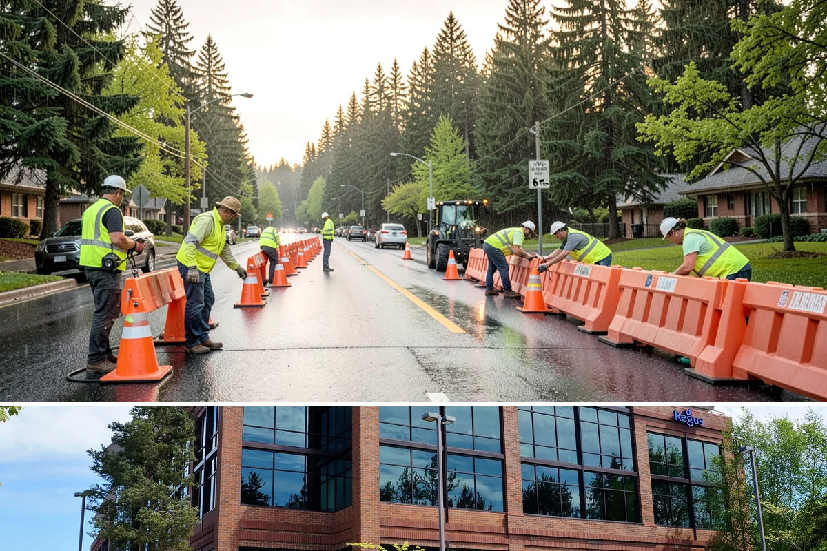 Engineered Wood Fiber Surfacing in Mountlake Terrace, Snohomish County, WA - Wood fiber can be installed in most conditions, but drier weather aids grading, drainage work, and initial compaction.