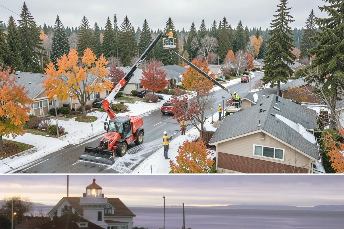 Engineered Wood Fiber Surfacing in Mukilteo, Snohomish County, WA - Wood fiber can be installed in most conditions, but drier weather aids grading, drainage work, and initial compaction.