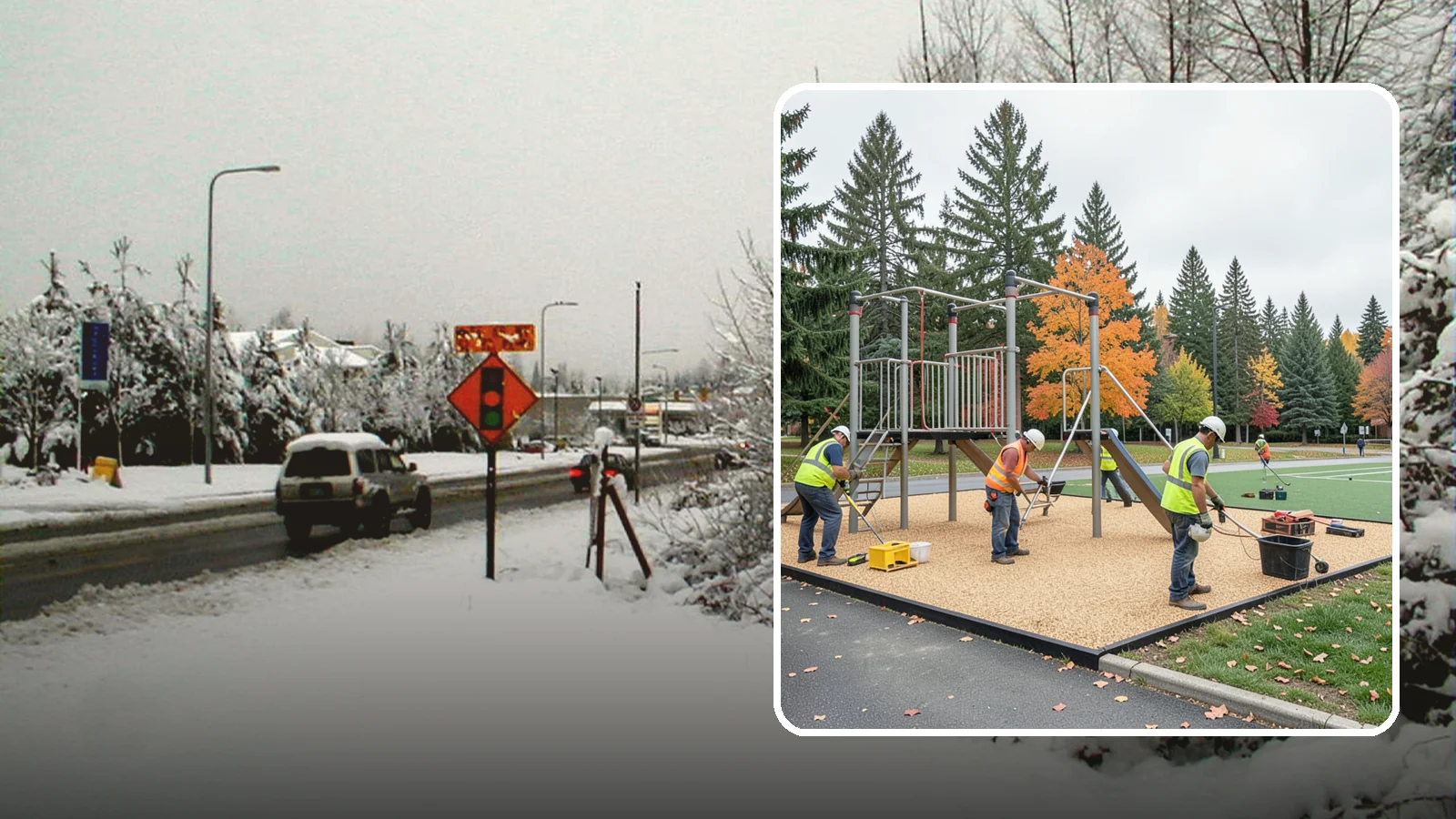 Engineered Wood Fiber Surfacing in Newcastle, King County, WA - Installation of engineered wood fiber surfacing meeting accessibility and impact-attenuation standards at economical cost.