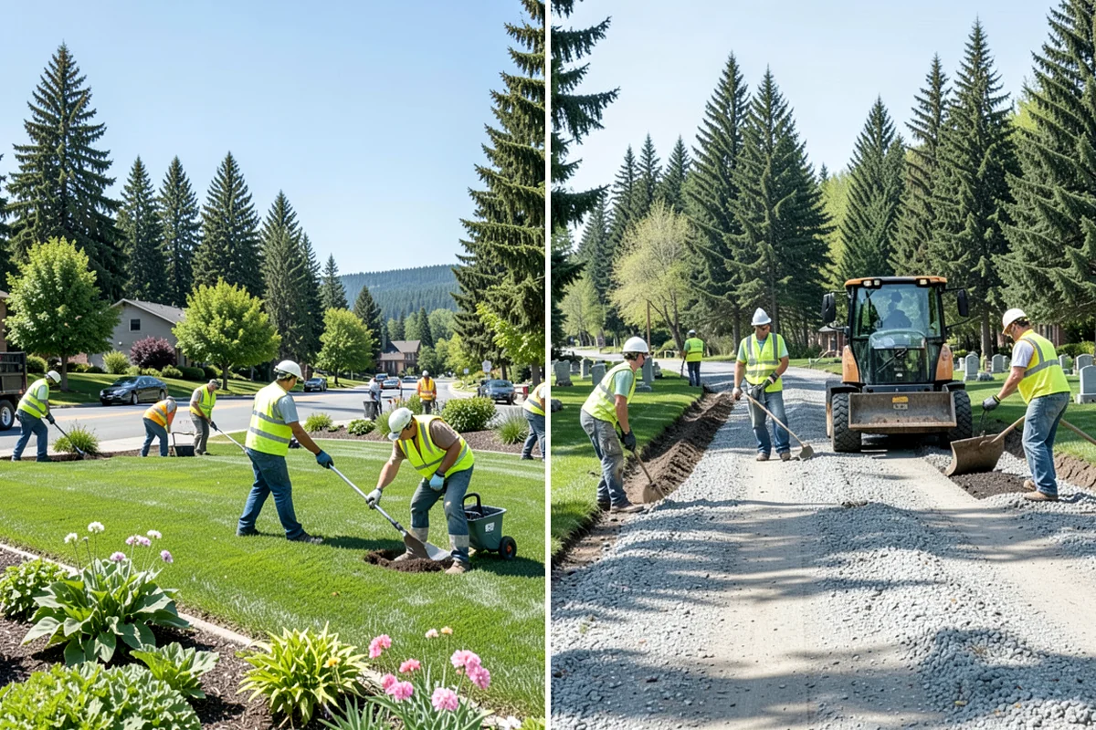Engineered Wood Fiber Surfacing in Puyallup, Pierce County, WA - Install sub-base, drainage, and edge containment