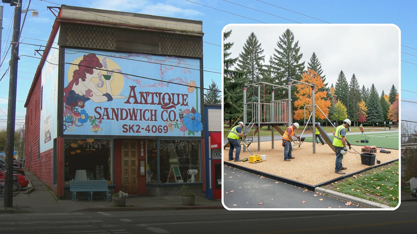 Engineered Wood Fiber Surfacing in Ruston, Pierce County, WA - Installation of engineered wood fiber surfacing meeting accessibility and impact-attenuation standards at economical cost.