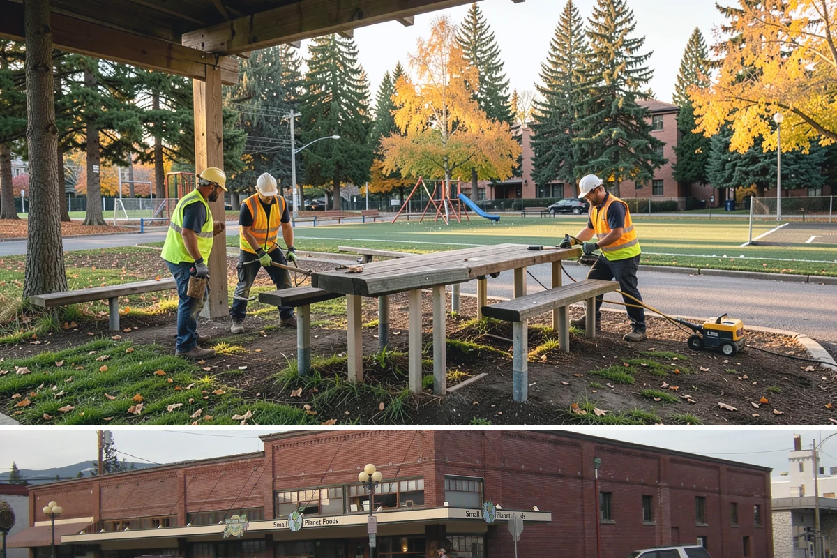 Engineered Wood Fiber Surfacing in Sedro-Woolley, Skagit County, WA - Wood fiber can be installed in most conditions, but drier weather aids grading, drainage work, and initial compaction.