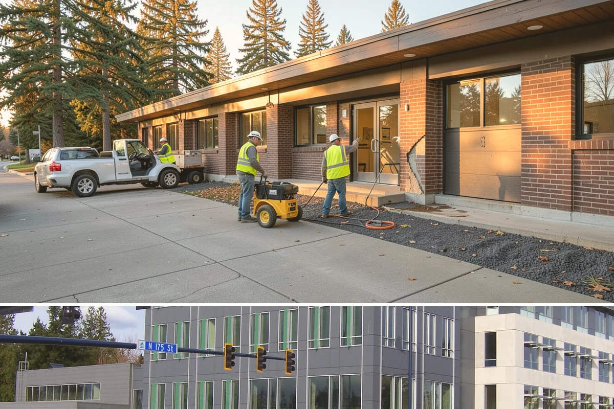 Engineered Wood Fiber Surfacing in Shoreline, King County, WA - Wood fiber can be installed in most conditions, but drier weather aids grading, drainage work, and initial compaction.