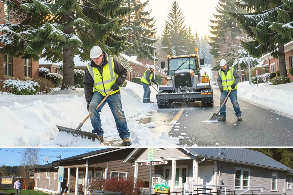 Engineered Wood Fiber Surfacing in South Prairie, Pierce County, WA - Wood fiber can be installed in most conditions, but drier weather aids grading, drainage work, and initial compaction.