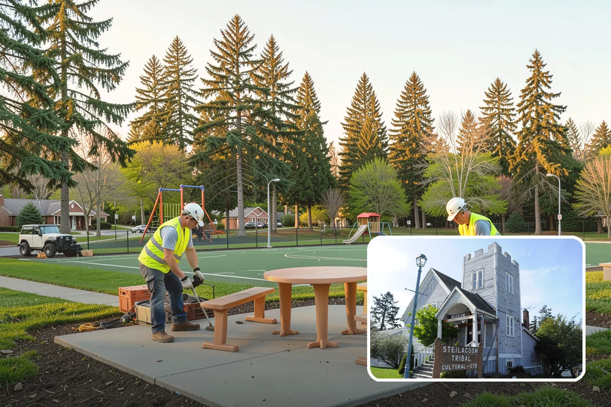 Engineered Wood Fiber Surfacing in Steilacoom, Pierce County, WA - Offers an economical accessible surfacing option