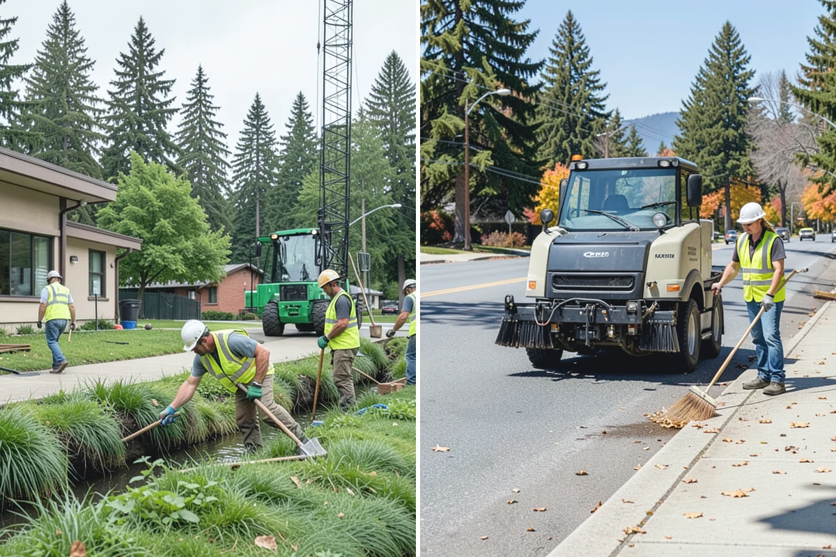 Engineered Wood Fiber Surfacing in Woodinville, King County, WA - Install sub-base, drainage, and edge containment