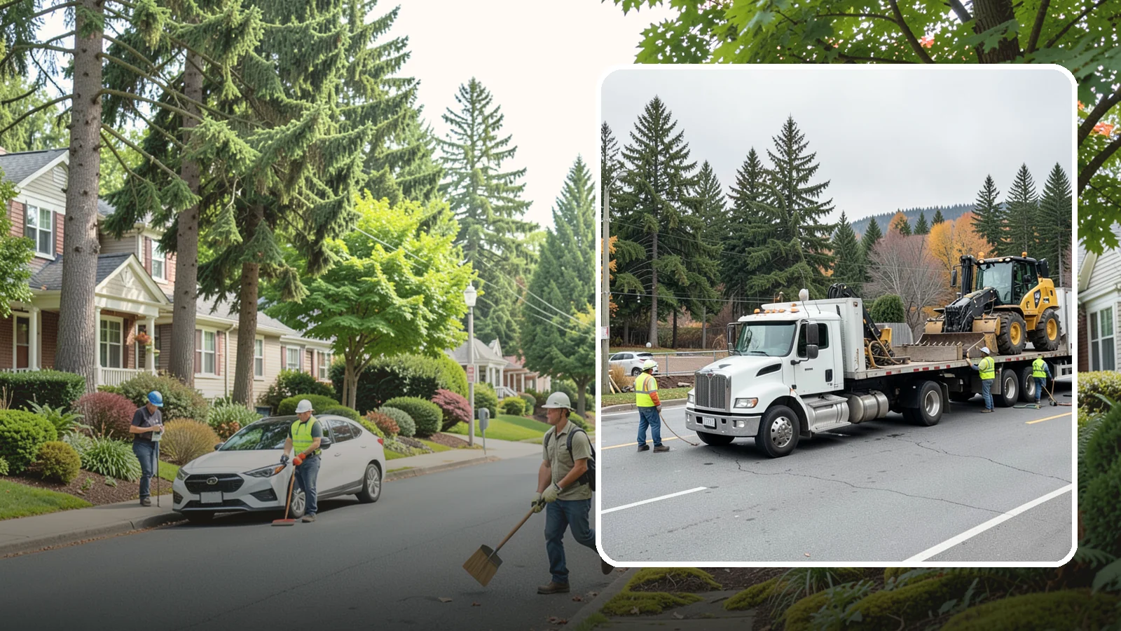 Equipment Mobilization in Beaux Arts Village, King County, WA - Transport of heavy equipment to and from municipal work sites on the required schedule.