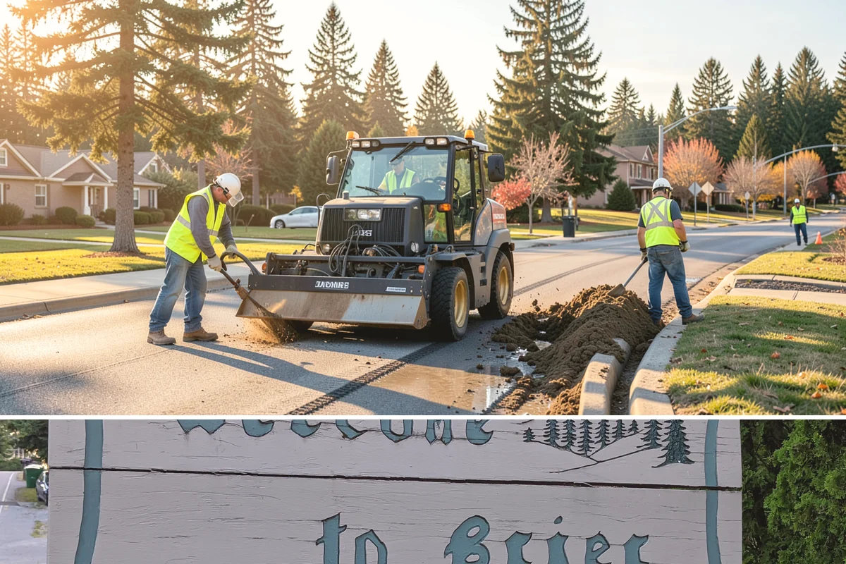 Equipment Mobilization in Brier, Snohomish County, WA - Mobilization for exterior projects clusters in the dry season, when most heavy civil work is underway.