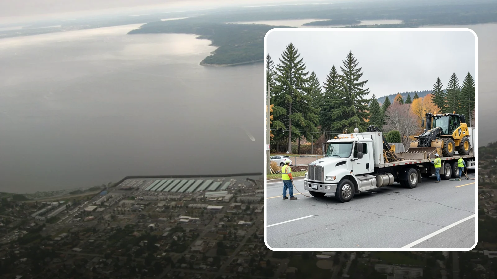 Equipment Mobilization in Des Moines, King County, WA - Transport of heavy equipment to and from municipal work sites on the required schedule.