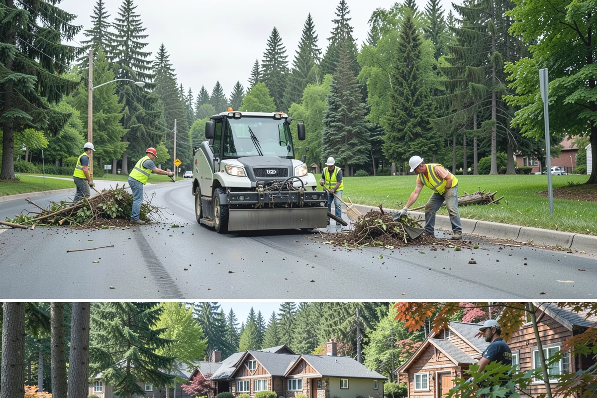 Equipment Mobilization in Edgewood, Pierce County, WA - Mobilization for exterior projects clusters in the dry season, when most heavy civil work is underway.