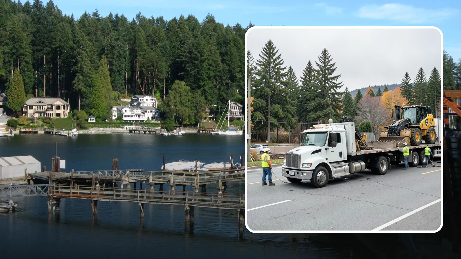 Equipment Mobilization in Gig Harbor, Pierce County, WA - Transport of heavy equipment to and from municipal work sites on the required schedule.