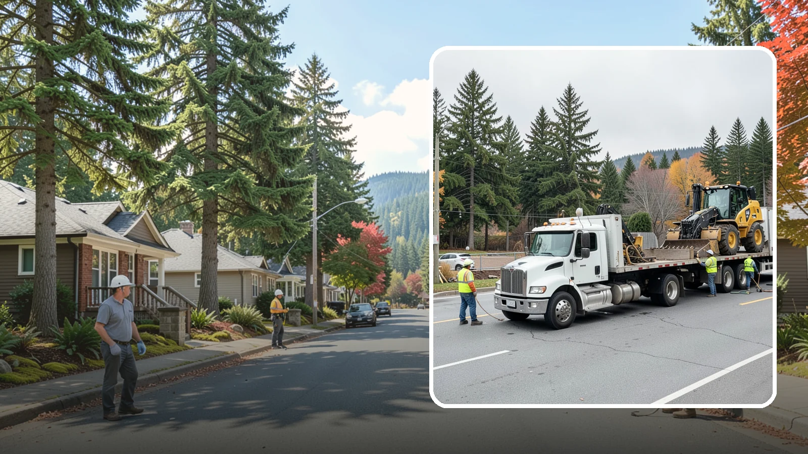 Equipment Mobilization in Hunts Point, King County, WA - Transport of heavy equipment to and from municipal work sites on the required schedule.