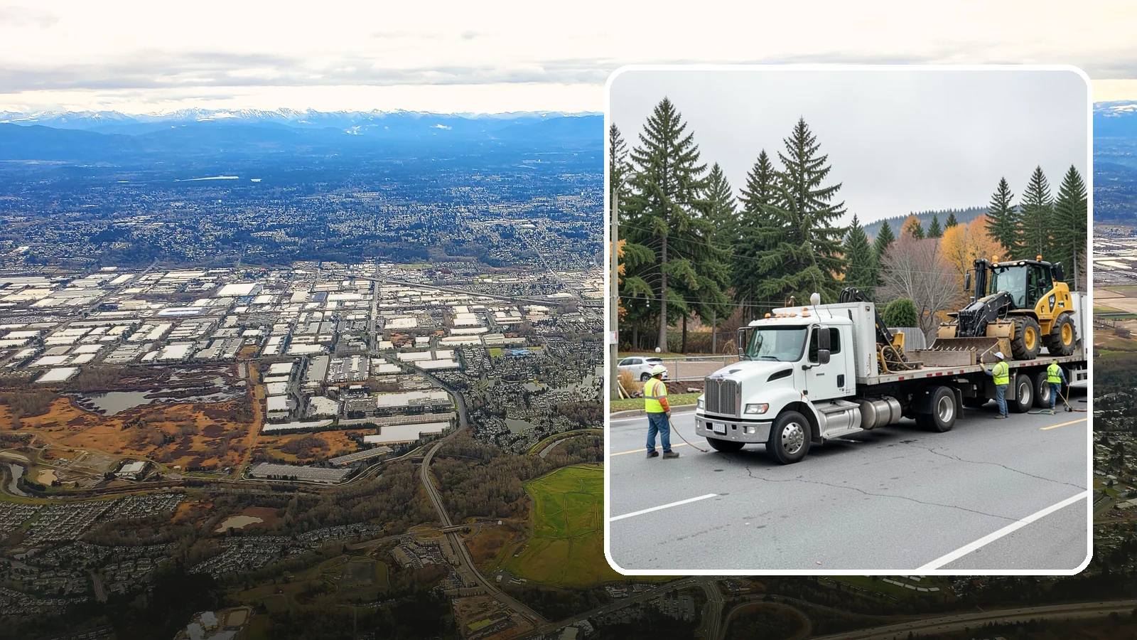 Equipment Mobilization in Kent, King County, WA - Transport of heavy equipment to and from municipal work sites on the required schedule.