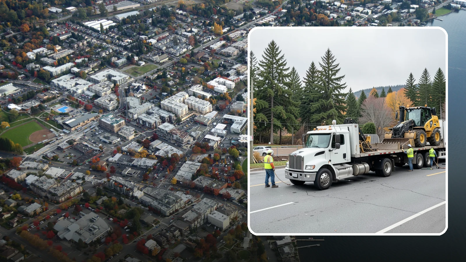 Equipment Mobilization in Kirkland, King County, WA - Transport of heavy equipment to and from municipal work sites on the required schedule.