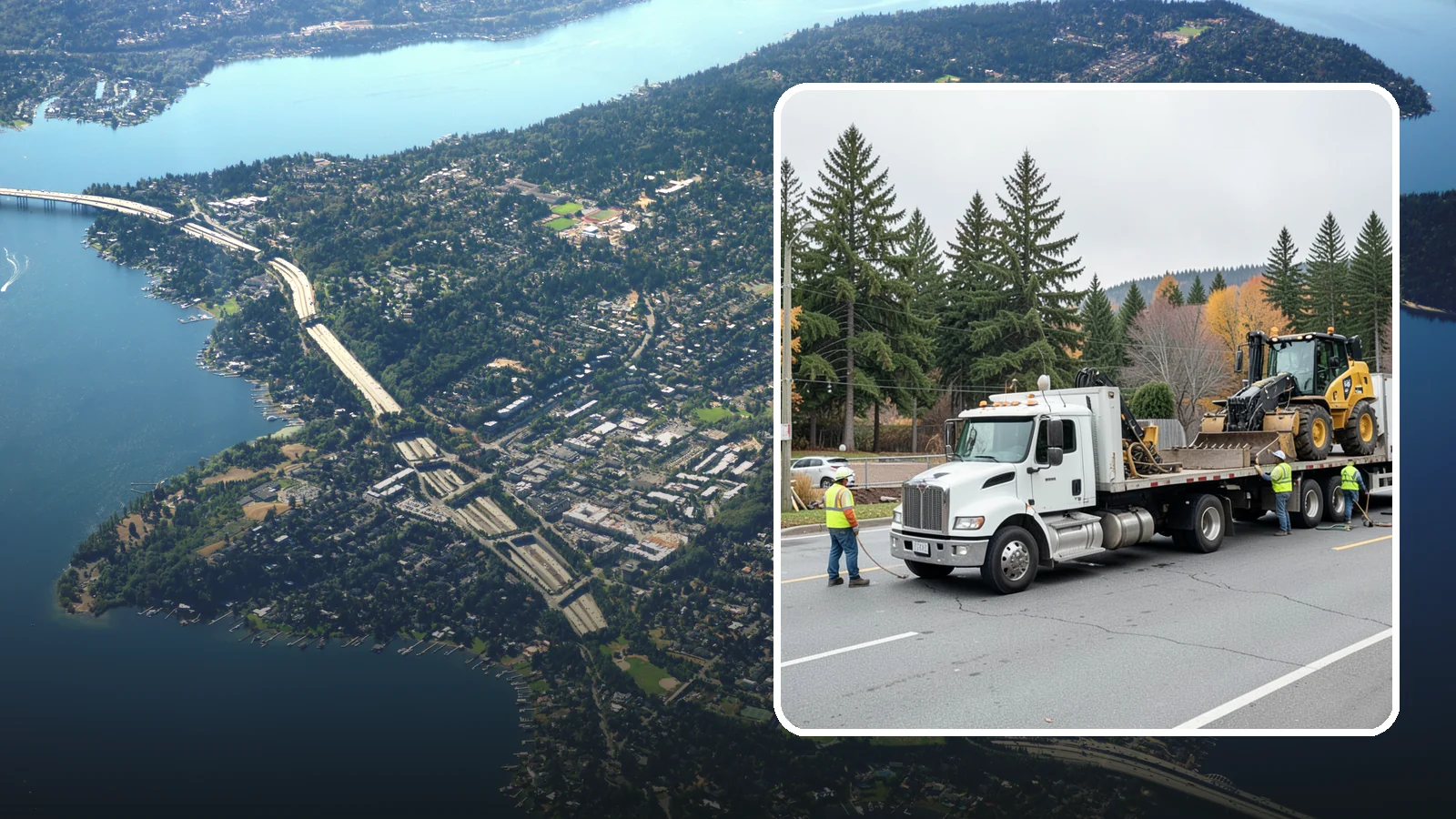 Equipment Mobilization in Mercer Island, King County, WA - Transport of heavy equipment to and from municipal work sites on the required schedule.