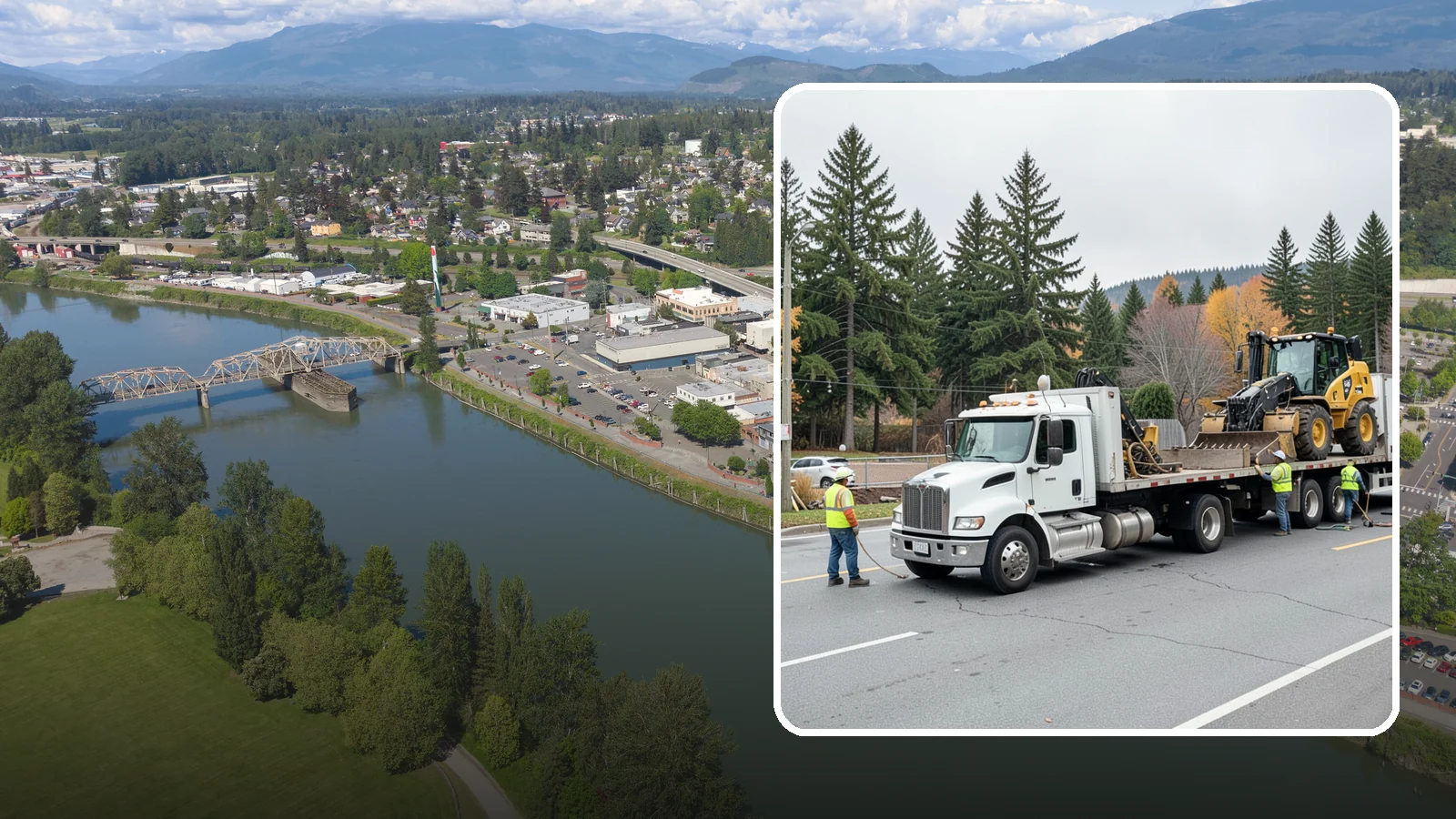 Equipment Mobilization in Mount Vernon, Skagit County, WA - Transport of heavy equipment to and from municipal work sites on the required schedule.