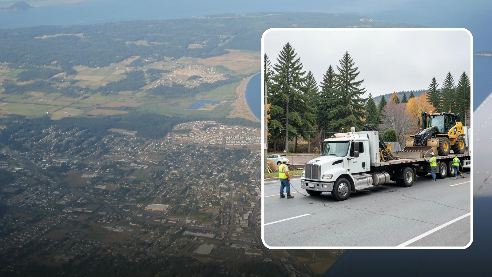 Equipment Mobilization in Oak Harbor, Island County, WA - Transport of heavy equipment to and from municipal work sites on the required schedule.