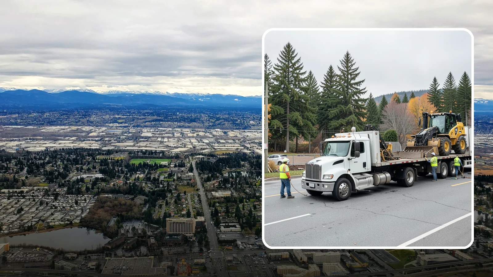 Equipment Mobilization in SeaTac, King County, WA - Transport of heavy equipment to and from municipal work sites on the required schedule.