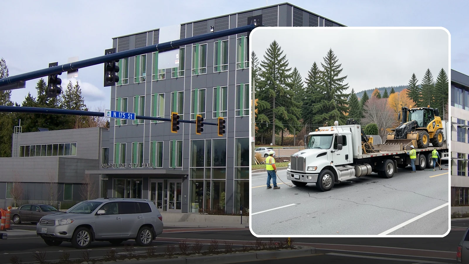 Equipment Mobilization in Shoreline, King County, WA - Transport of heavy equipment to and from municipal work sites on the required schedule.
