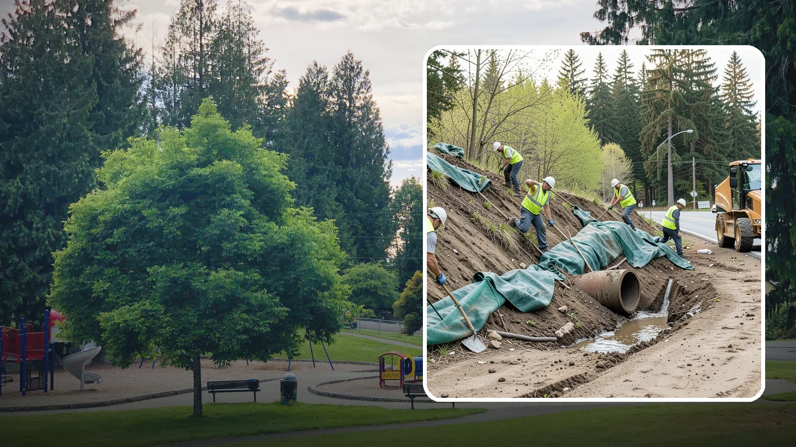 Erosion Control in Bonney Lake, Pierce County, WA - Erosion and sediment control that protects soil, slopes, and receiving waters on municipal sites and projects.