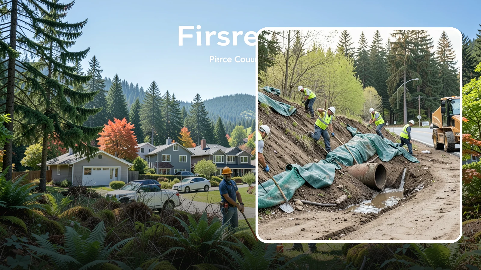 Erosion Control in Fircrest, Pierce County, WA - Erosion and sediment control that protects soil, slopes, and receiving waters on municipal sites and projects.