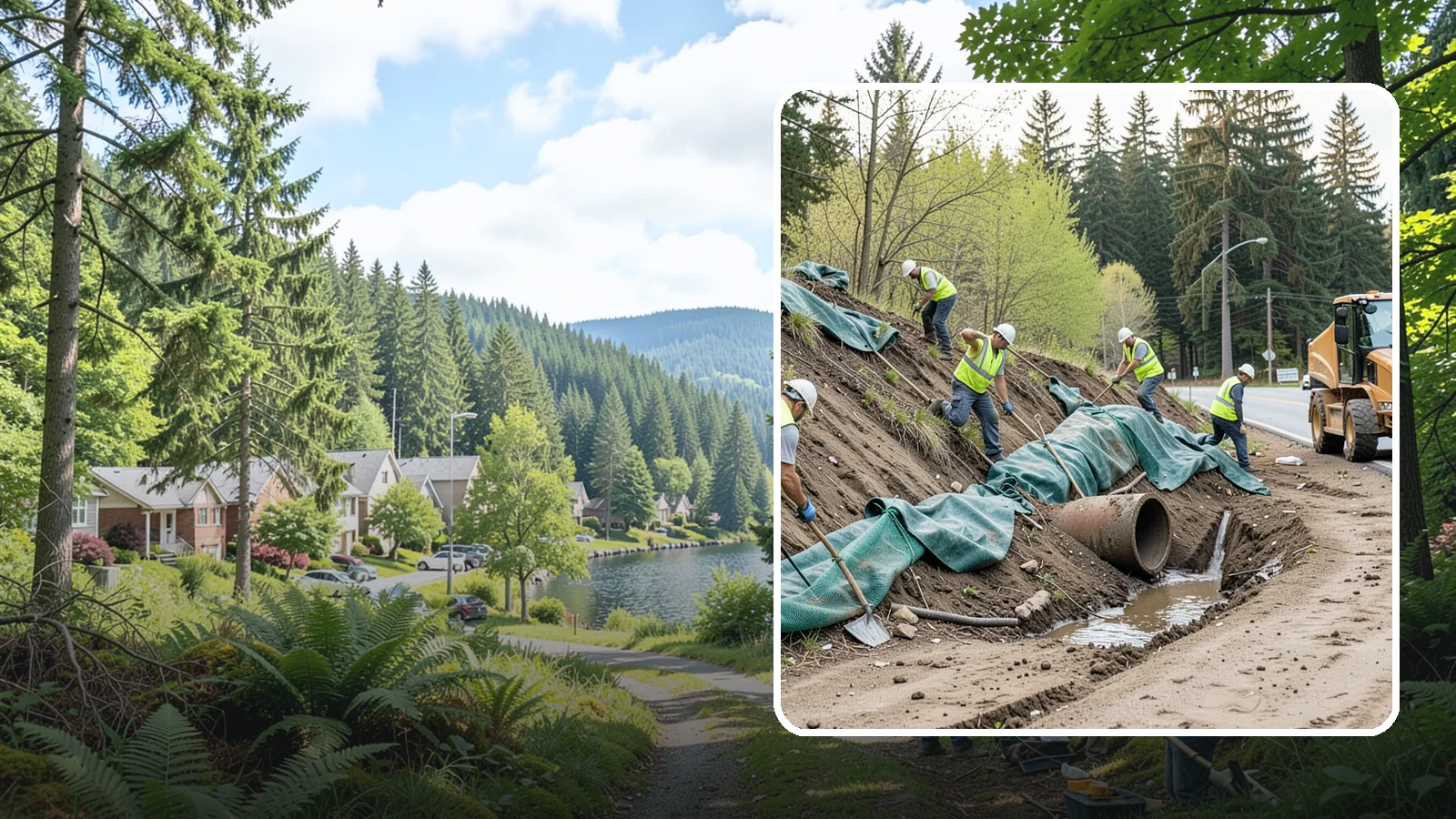 Erosion Control in Lake Forest Park, King County, WA - Erosion and sediment control that protects soil, slopes, and receiving waters on municipal sites and projects.