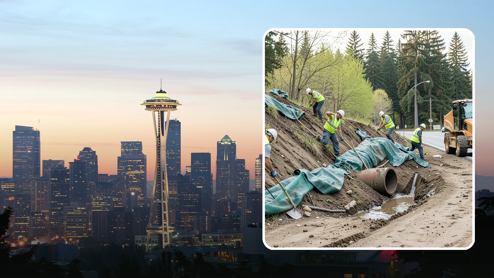 Erosion Control in Seattle, King County, WA - Erosion and sediment control that protects soil, slopes, and receiving waters on municipal sites and projects.