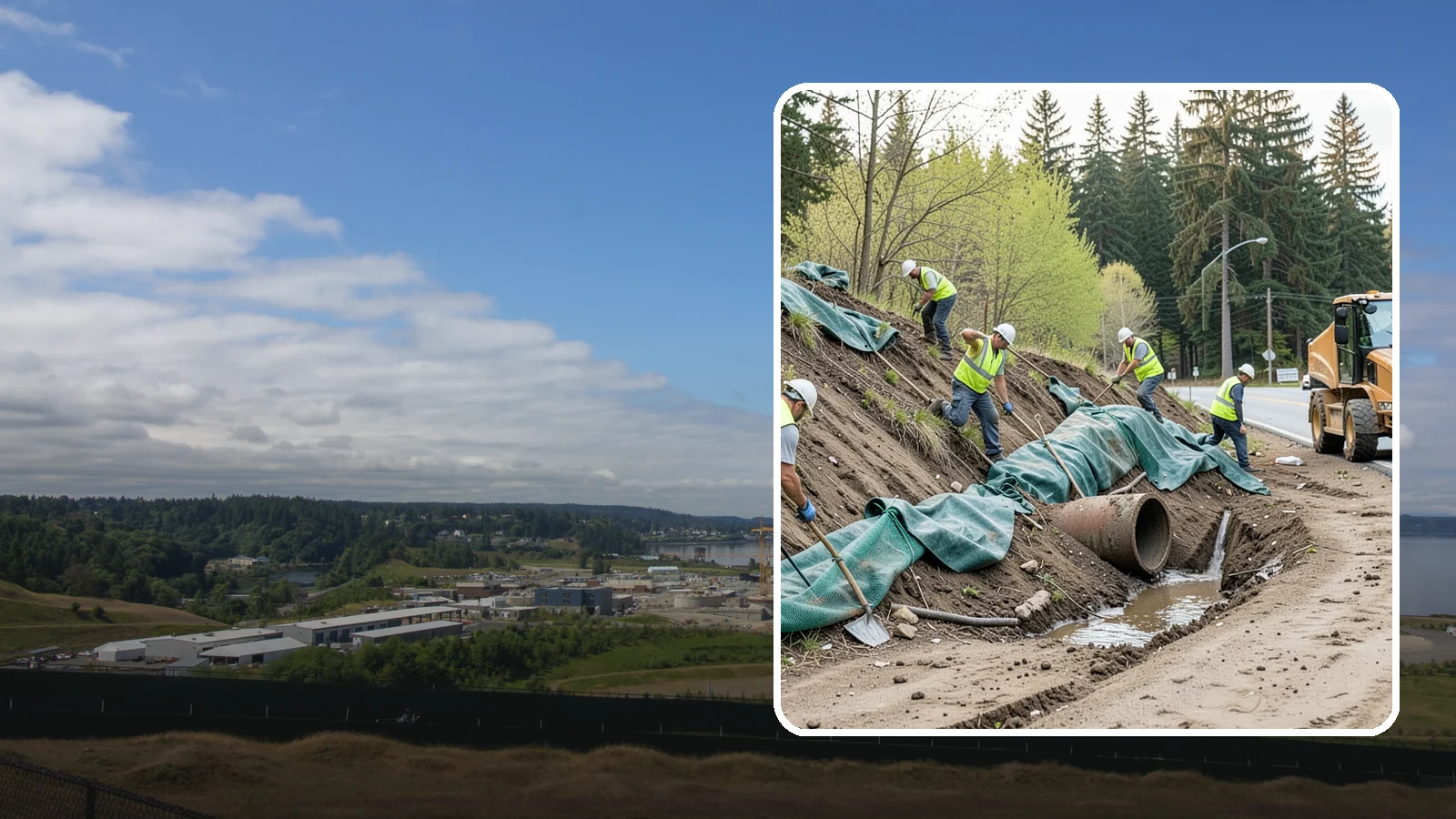 Erosion Control in University Place, Pierce County, WA - Erosion and sediment control that protects soil, slopes, and receiving waters on municipal sites and projects.