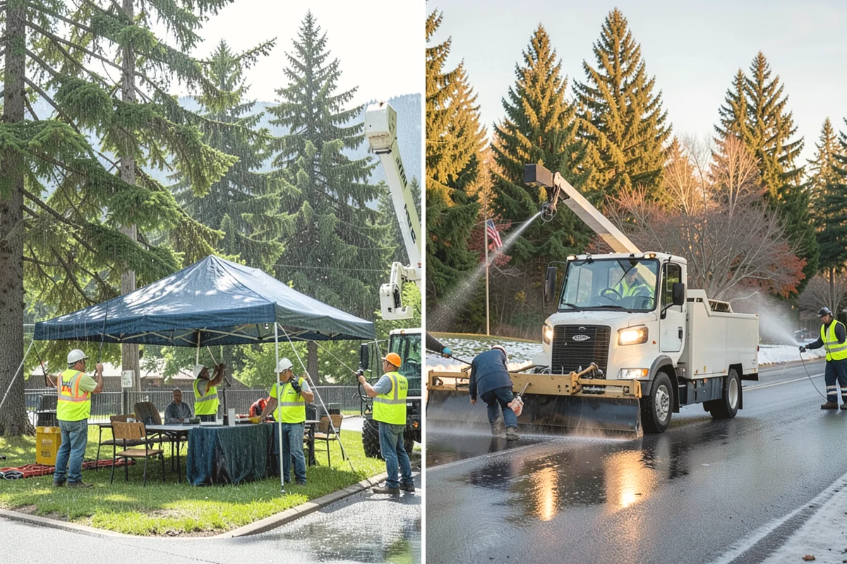 Event Cleanup in Carbonado, Pierce County, WA - Confirm event footprint, reset needs, and reopening deadline