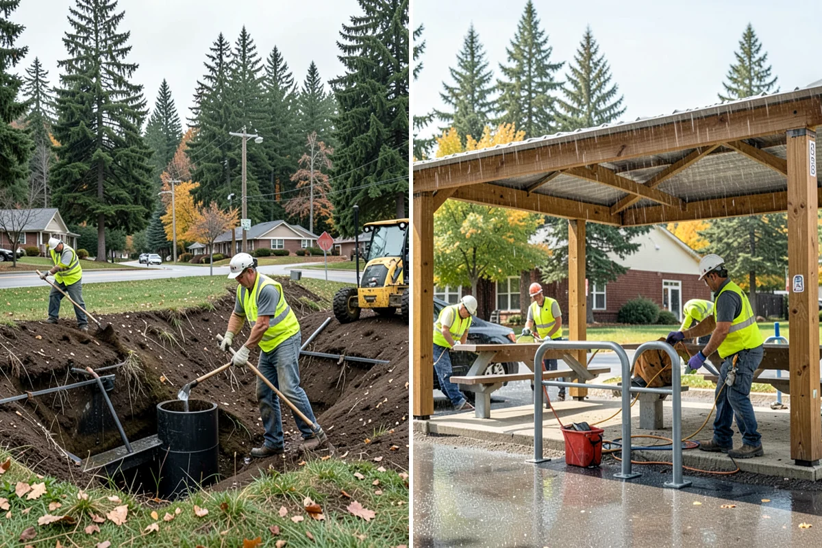 Event Setup in Lyman, Skagit County, WA - Review the event site plan and equipment list with organizers