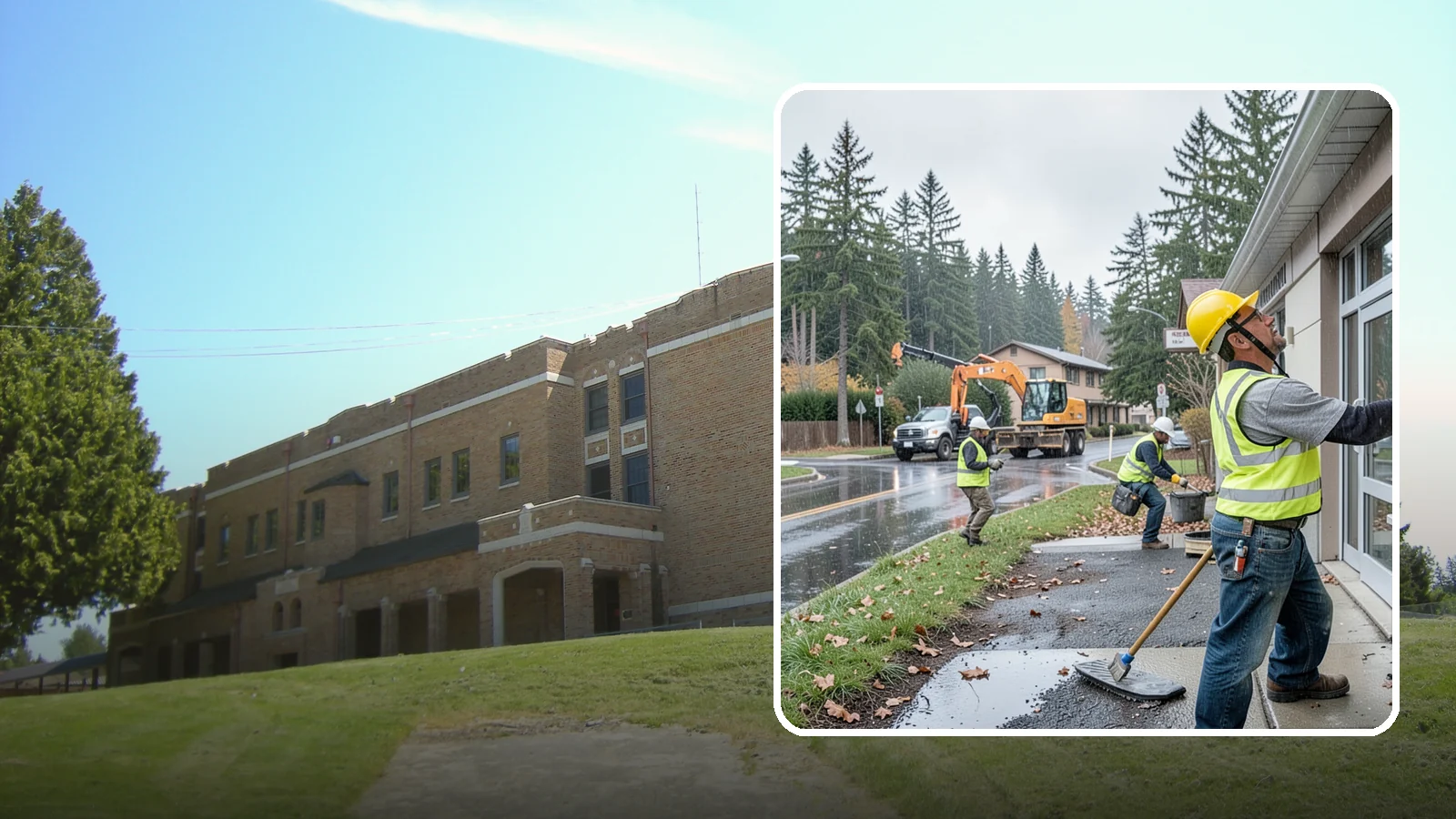Exterior Caulking in Maple Valley, King County, WA - Renewal of exterior caulking and sealants to keep water out of public building envelopes.