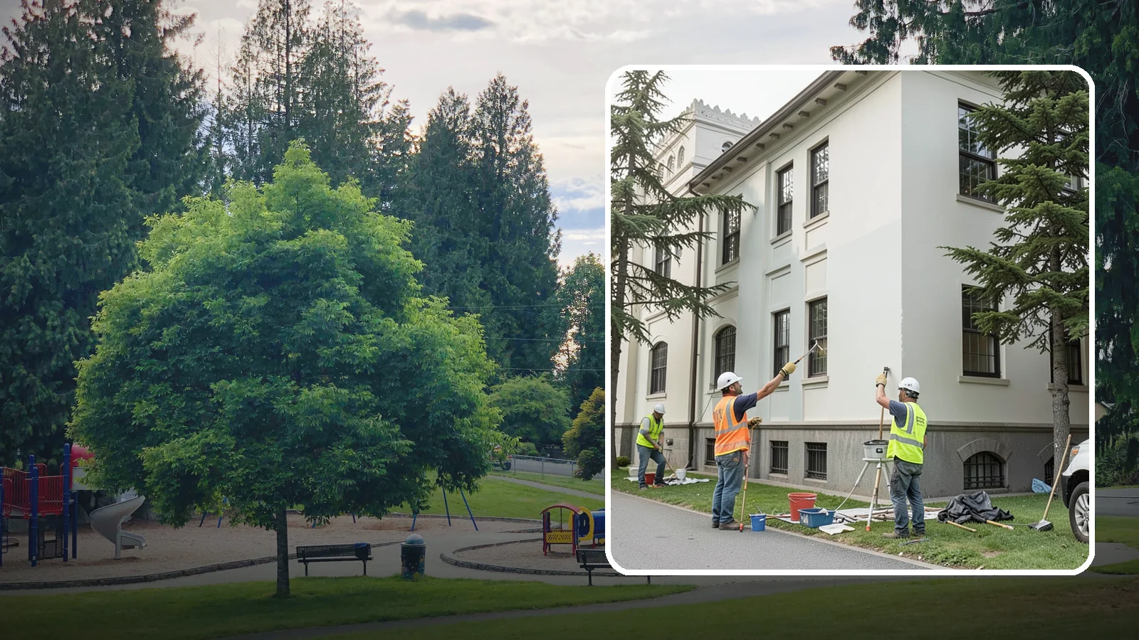 Exterior Painting in Bonney Lake, Pierce County, WA - Professional exterior painting that protects and refreshes public buildings against Western Washington weather.