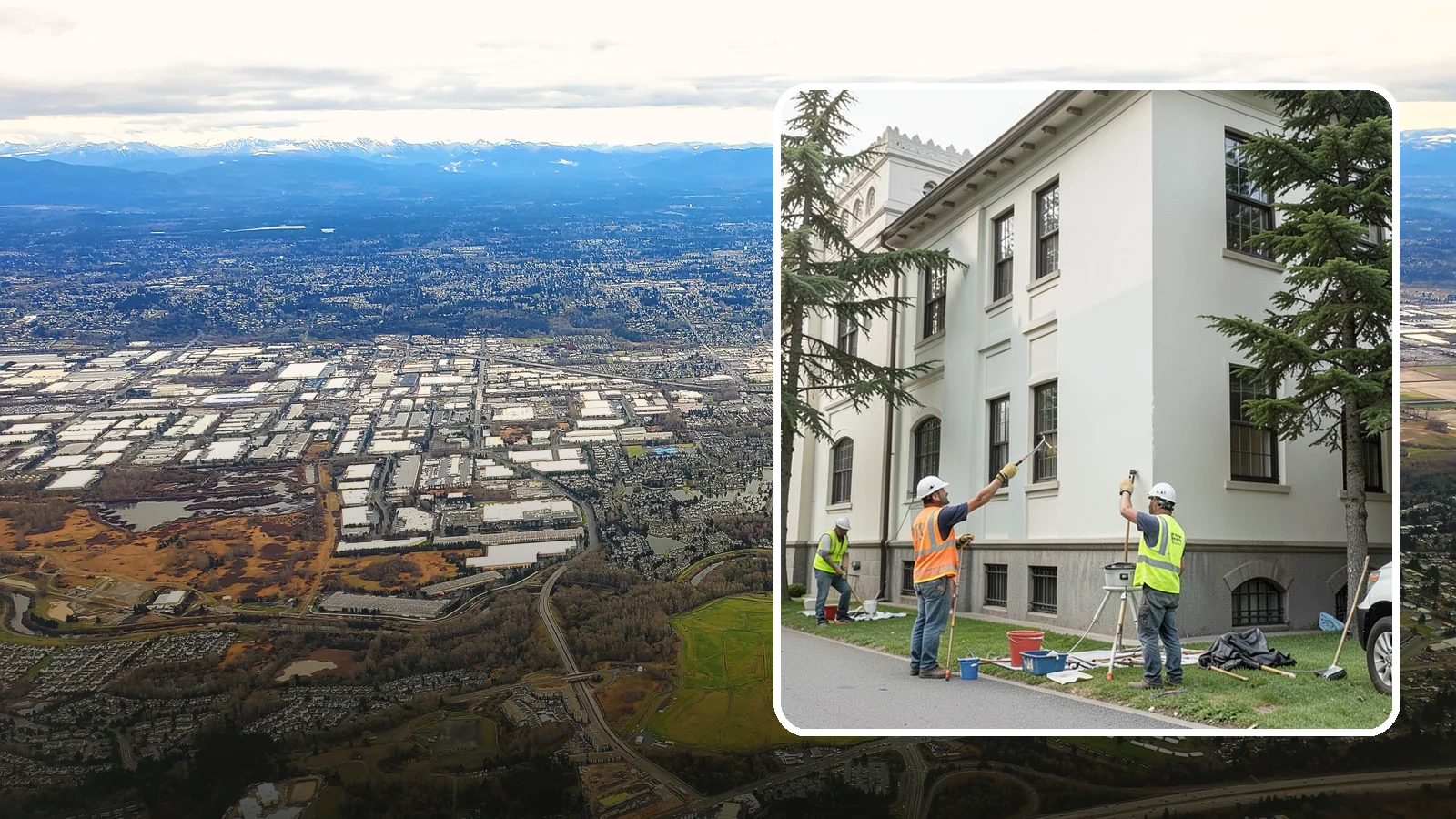 Exterior Painting in Kent, King County, WA - Professional exterior painting that protects and refreshes public buildings against Western Washington weather.