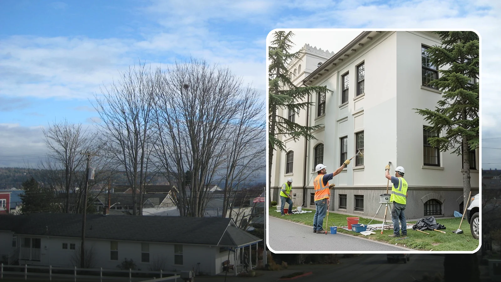 Exterior Painting in Langley, Island County, WA - Professional exterior painting that protects and refreshes public buildings against Western Washington weather.