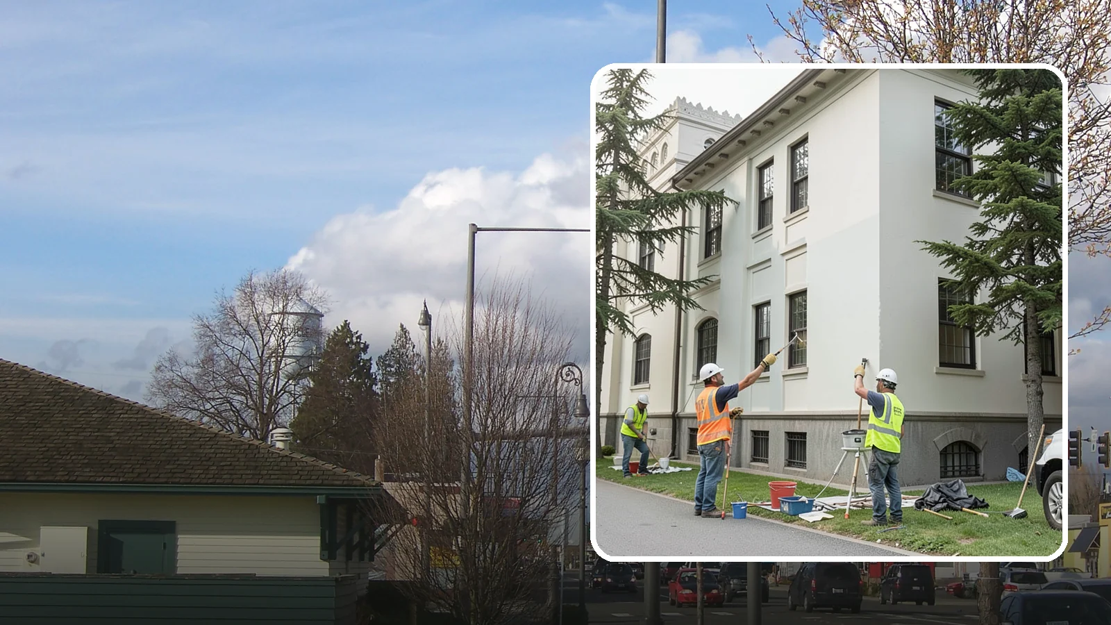 Exterior Painting in Marysville, Snohomish County, WA - Professional exterior painting that protects and refreshes public buildings against Western Washington weather.