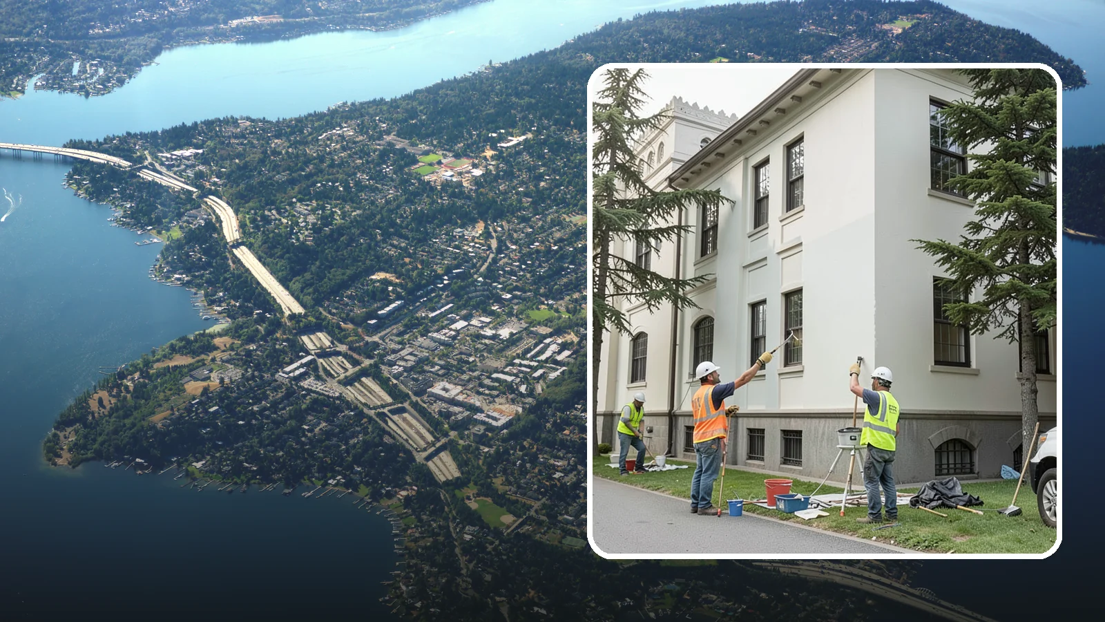 Exterior Painting in Mercer Island, King County, WA - Professional exterior painting that protects and refreshes public buildings against Western Washington weather.