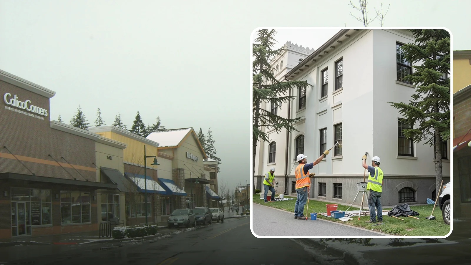 Exterior Painting in Mill Creek, Snohomish County, WA - Professional exterior painting that protects and refreshes public buildings against Western Washington weather.