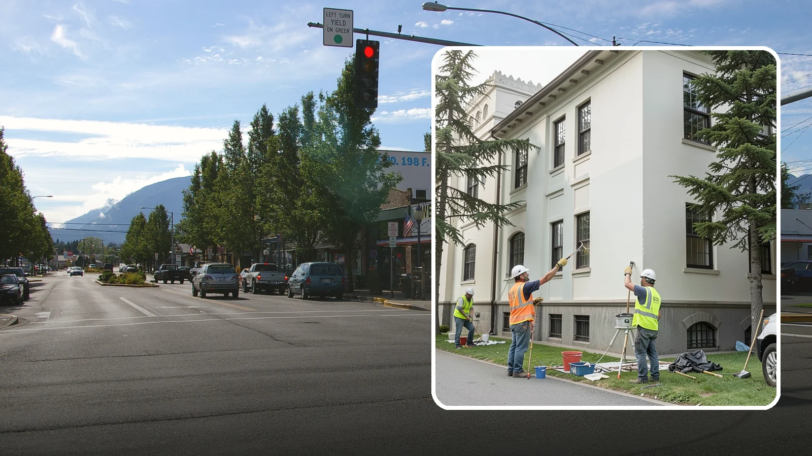 Exterior Painting in North Bend, King County, WA - Professional exterior painting that protects and refreshes public buildings against Western Washington weather.