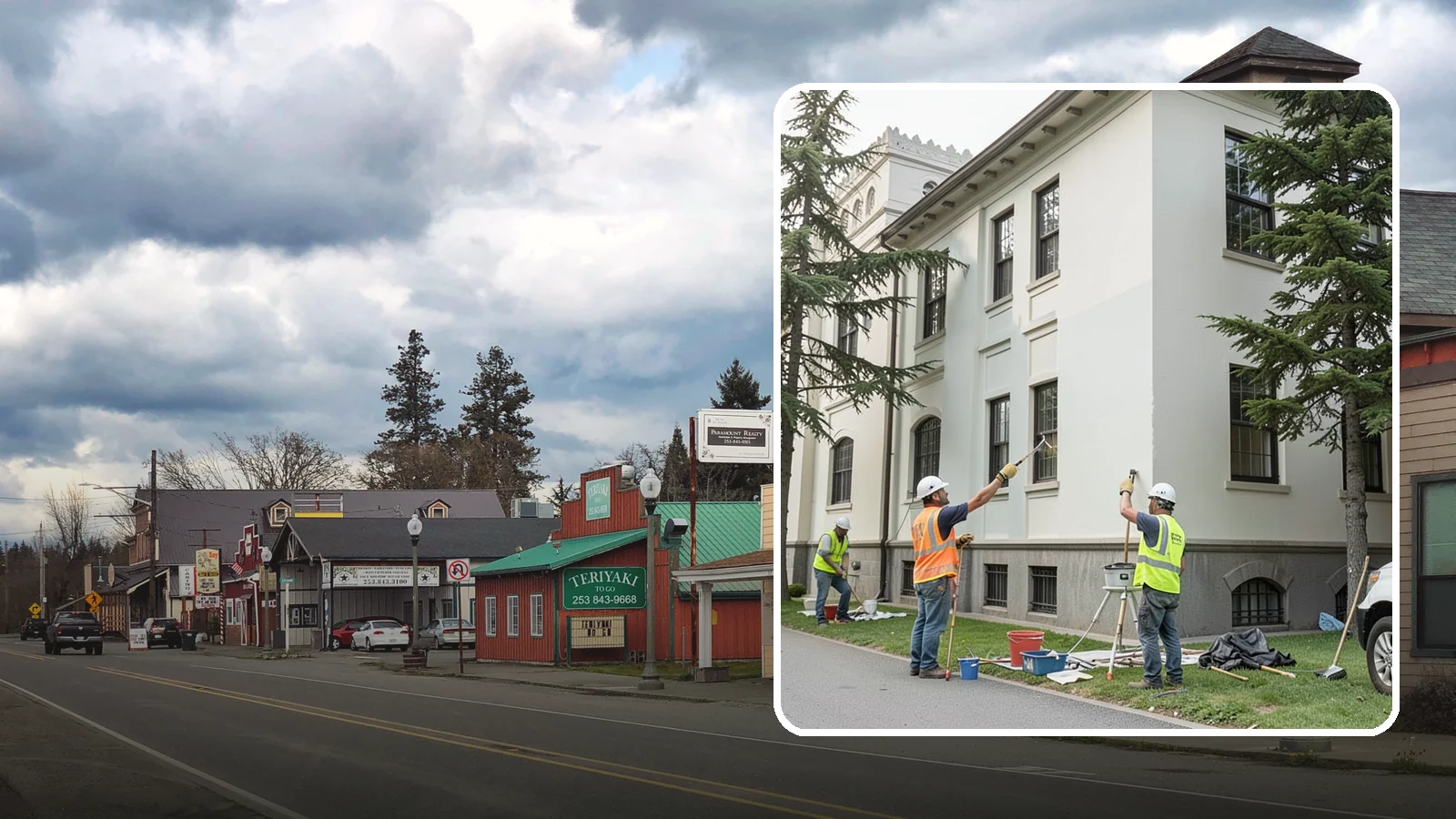 Exterior Painting in Roy, Pierce County, WA - Professional exterior painting that protects and refreshes public buildings against Western Washington weather.