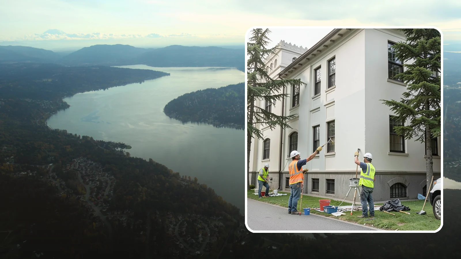 Exterior Painting in Sammamish, King County, WA - Professional exterior painting that protects and refreshes public buildings against Western Washington weather.
